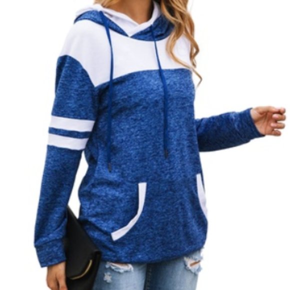 BOGO50%🏵️Pullover Hoodie Slate blue/ White - Picture 3 of 8